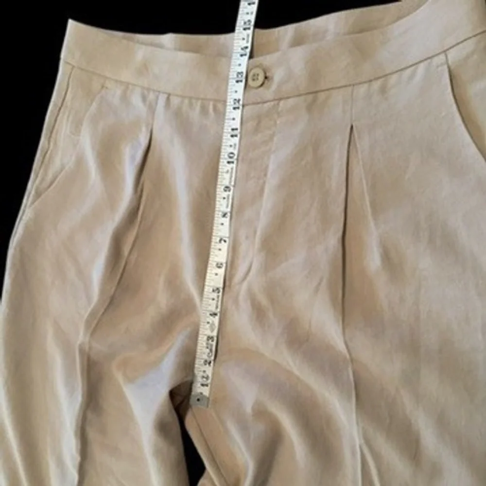 The Primark Edit Beige‎ Lyocell Blend Wide Leg Pleated Pants 12 Lightweight